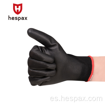 Hespax Pu Palm Guante de trabajo de seguridad recubierto